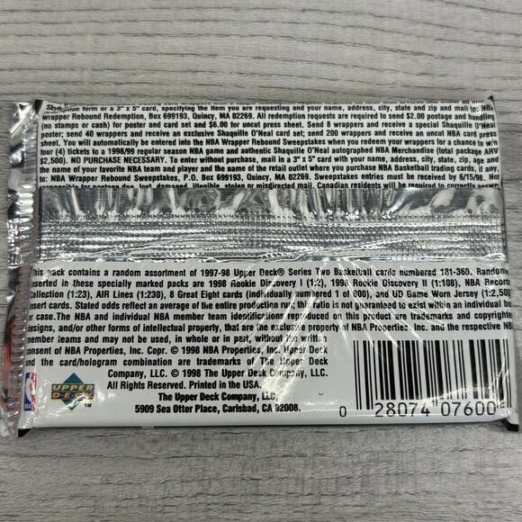 1997-98 Upper Deck Series 2 Basketball - Sealed Pack Jordan - Picture 6 of 10